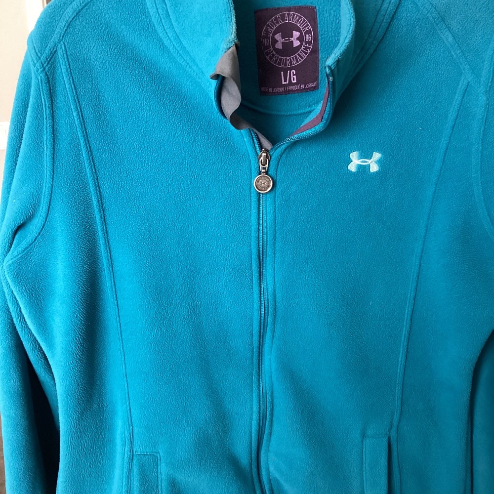 Under Armour teal blue fleece jacket